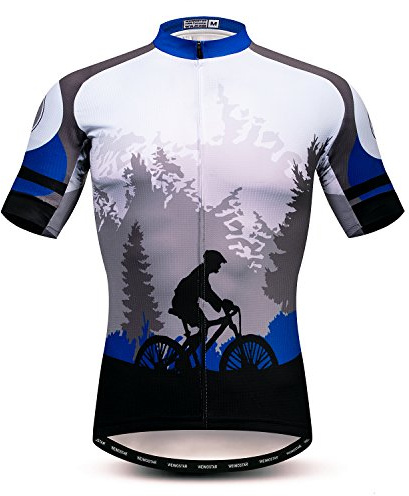 Cycling Jersey Mens Bike Tops MTB Jersey Zip Mountain Road Clothing Bicycle Riding top Breathable Summer Pro Team Sports Racing Cycle Jersey for Male Sportswear Polyester Size XXL