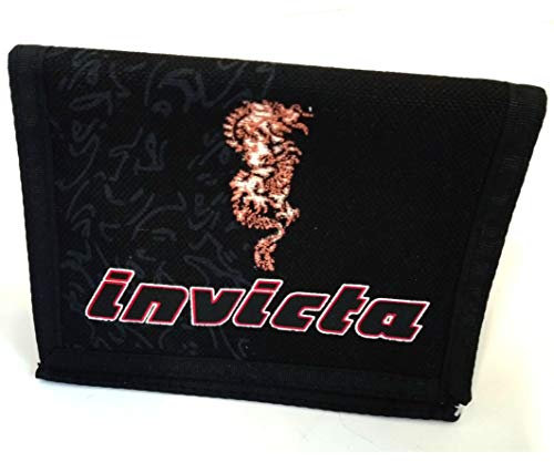 portafoglio straps invicta chiusura a feltro a tanti scomparti interni compreso portamonete (nero-grafic)