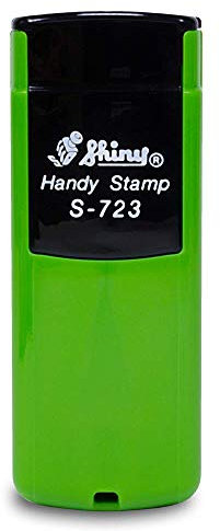 Personalisierbarer Taschenstempel Shiny S-723 ca. 18 x 47 mm in grün, mit eigenem Text, Logo oder Adresse selbst gestalten, Pocket Stamp