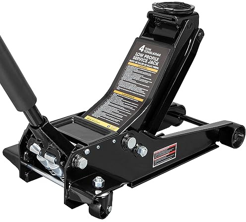 Torin AT84007NB Hydraulic Low Profile Service/Floor Jack with Dual Piston Quick Lift Pump, 4 Ton (8,000 lb) Capacity, Black