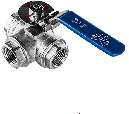 FSA Kugelhahn Edelstahl 316 1/2 2-Teilig 3-Wege