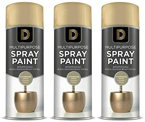 General Packaging Champagne Gold Multipurpose Spray Paint 400ml Metallic Finish (3)