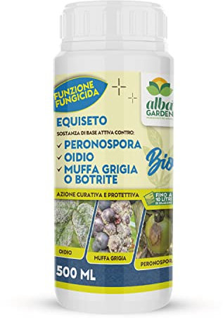 Albagarden - Estratto Di Equiseto - Sostanza Di Base Effetto Fungicida - Protezione da Malattie Fungine come Peronospora, Oidio, Muffa Grigia, Botrite - Concentrato Bio 500 ml
