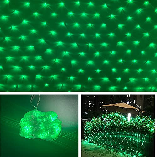 3x2m All'aperto Rete di Luci 8 Modalità Impermeabili Natale Tenda Fata Luci Nette Per Feste Compleanni Matrimoni Natale Halloween Giardino Rete Luminosa (Verde)