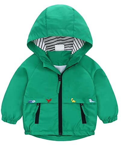 famuka Chaqueta para niños Chaqueta de transición para bebé niño Chaqueta de verano con capucha (Verde, 18M)