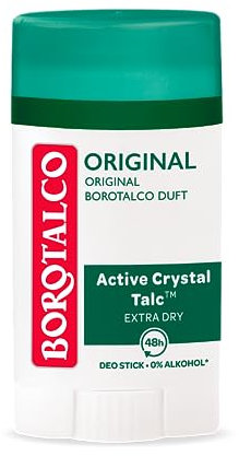 Borotalco Original Deo Stick - 48 Stunden Wirksamkeit - Formel Mit Active Crystal Talc für Dreifachen Schutz Gegen Schweiß - 0% Alkohol - Deodorant für Herren & Damen - 6 x 40ml