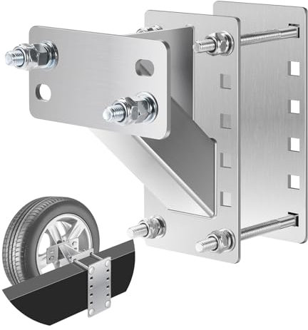 GADFISH Supporto per ruota di scorta in acciaio inox, staffa di supporto per rimorchio, adatta a ruote da 4 e 5 e 6 anse su modelli di bulloni da 4, 4,5, 12,1 cm, 5 e 5,5, supporta fino a 68 kg
