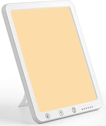 Light Therapy SAD Lamp 10000 Lux 3 Color Temperature 6 Timer LED Natural Bright Sunlight UV-Free Boost Mood Sleep Focus Anti Depression Sunshine Bedroom Homes Office