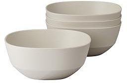 Mepal - Cuenco para servir 4 piezas Silueta - Apto para lavavajillas y microondas - Plato para ensaladas - Platos para tapas - Vajilla - 750 ml - Nordic white