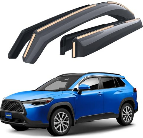 Goodyear Windabweiser für/kompatible mit Toyota Corolla Cross 2022-2025 - Integrierte Regenabweiser - Autofenster Regenschutz - Ermöglichen Frischluft - Waschstraßenfest - Einfache Montage 4 Set