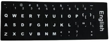 Tastaturaufkleber, Aufkleber-Set für Laptop-Tastaturen, Tasten und Ziffernblock, Schwarz
