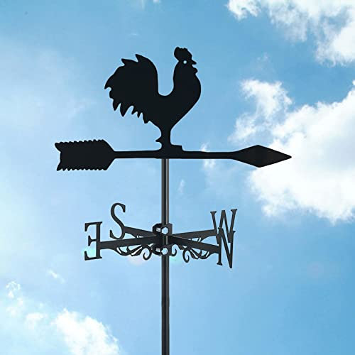 PLHBVDFWE Veleta de Metal con Forma de gallina, Veleta con Forma de Gallo con Soporte para el Techo, decoración de Gallo para Exteriores, Granjas, Jardines, cenadores, Gallo