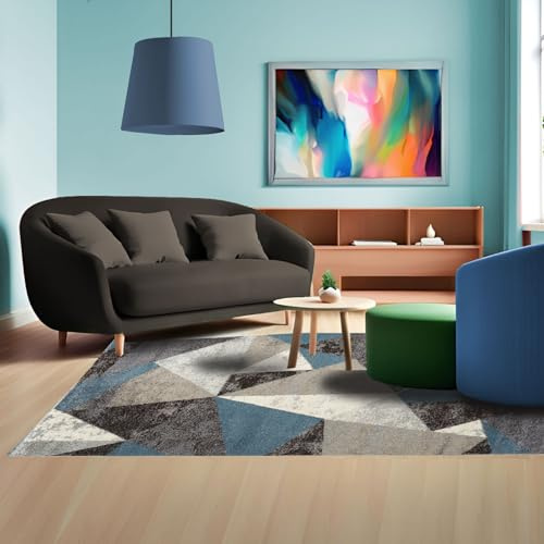 Home My Own | Tappeto Grande Salotto e Ufficio Moderno con Motivo Geometrico a Pelo Corto Tappeto da Soggiorno per Sala o Camera da Letto, Rug Lavabile, Dimensione: 160X230 cm