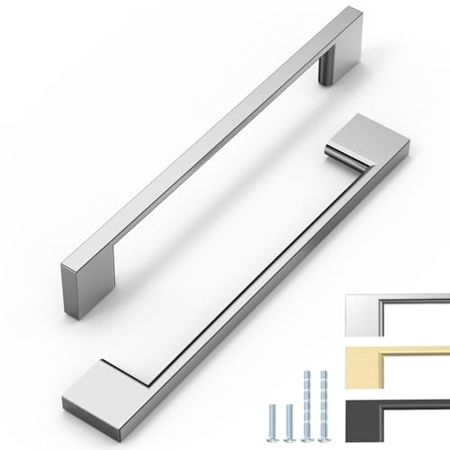 ELEBUILD 6er Pack, 160mm, Chrom, Schrankgriffe, Modern Slim Kitchen Griffe