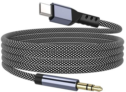 YISH Cavo Aux USB C 1M：Jack USB C Audio Cavo Tipo C a 3.5mm Aux Jack Nylon Compatibile con iPhone 17 Pro/16 Pro Max Plus Samsung Galaxy S25/S24/S23 Ultra Pixel iPad Pro Audio per Auto