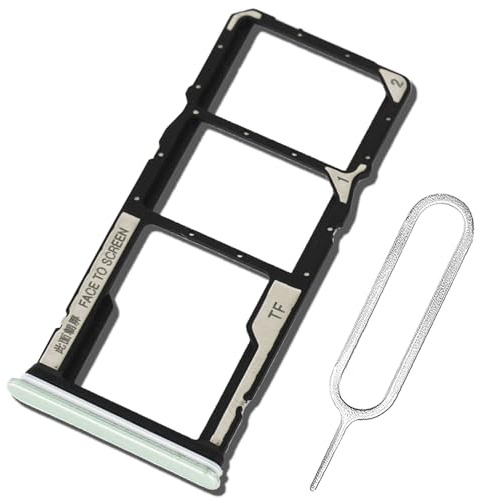 ExtKry Bandeja SIM para Xiaomi Redmi 14C/Poco C75,Verde | Calidad original bandeja de tarjeta SIM bandeja para SIM bandeja ranura SIM bandeja tarjeta SIM con aguja eyectora.