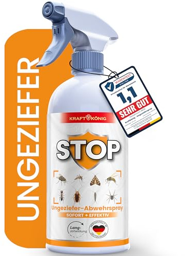 KRAFTKÖNIG Insektenspray 500 ml – Direkt anwendbar mit Soforteffekt – Ungezieferspray gegen fliegende und kriechende Insekten für Innen- & Außen – Auch als Fliegenspray einsetzbar