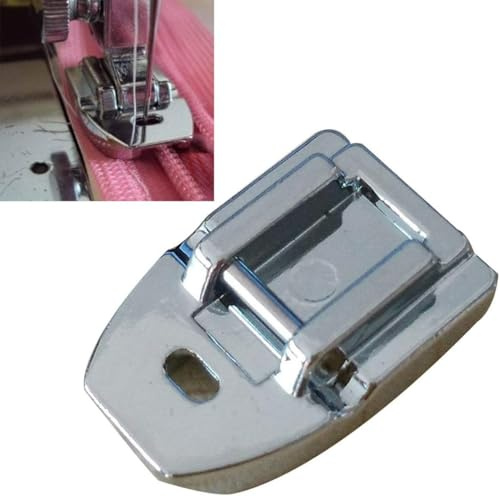Piedino a pressione invisibile per cerniera invisibile compatibile con tutti i modelli Snap-On Singer, Brother, Elna, Necchi, Janome, Seiko, Toyota, Saimac, Silvercrest, Vigorelli
