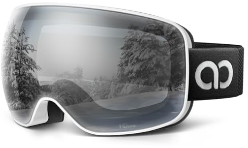 Lamicall Skidglasögon, skidglasögon – 【HD sfärisk lins】 Anti-bländning anti-dimma snö/snowboardglasögon med bred OTG över hjälm kompatibel, UV400-skydd för män och kvinnor