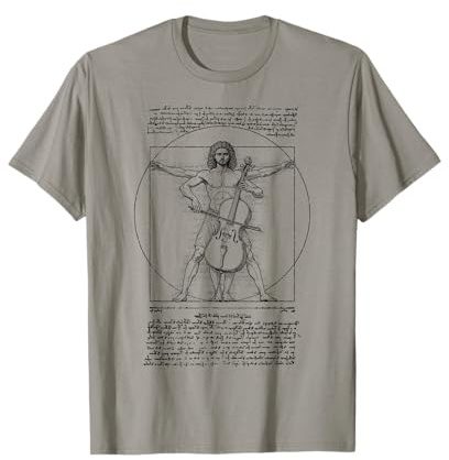 Violoncelle Musique Violoncelle Homme de Vitruve Leonardo Da Vinci Musicien T-Shirt