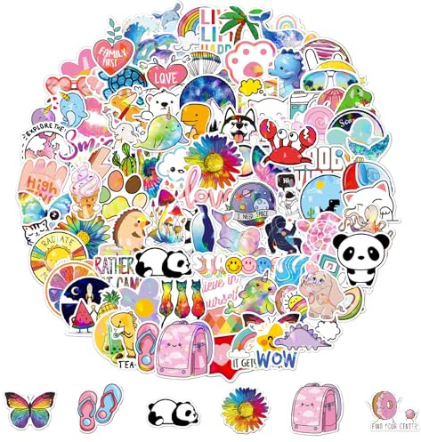 100 Pcs Rainbow Holographic Stickers,Laser Iridescent Viny Stickers for Scrapbooking, Art, Crafts, MacBook, Skateboard, Luggage,Phone Cases, Laptop Stickers, Bumper Stickers
