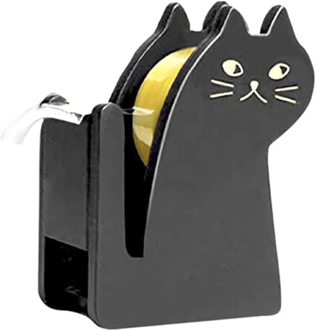 Dérouleur Chat – Support Bois, Coupe Ruban Mignon | Coupe Fluide, Organiseur Bureau Décoratif Maison École