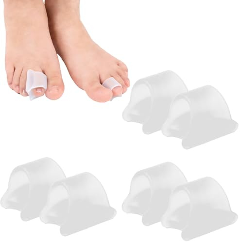 RVYEIOP separatore dita piede, 6 pezzi divaricatore dita piedi con sistema plug-in per alluce valgo, dita a martello e correzione delle dita dei piedi, (trasparenti, tre misure).