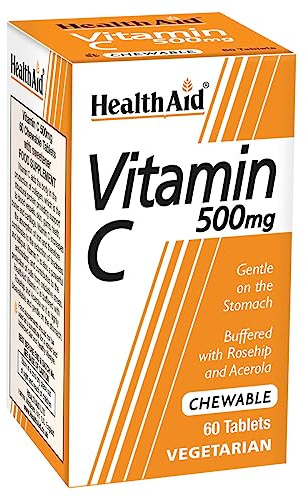 HealthAid Vitamin C 500mg - Chewable - 60 Vegetarian Tablets