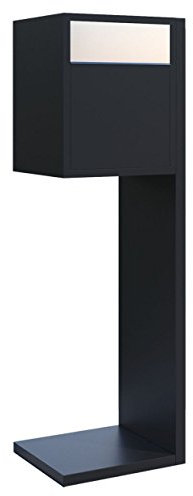 Standbriefkasten, Design Briefkasten Hermes Schwarz/Edelstahl - Bravios