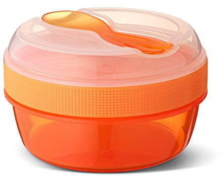 Carl Oscar Nice Cup Bento Box Fiambrera pequeña con acumulador de frío que mantiene el frío durante varias horas, incluye cubiertos, color naranja