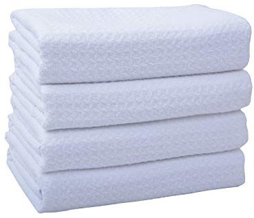 VIVOTE Microfaser Geschirrtücher weiß Waffeltuch Küchentücher Fusselfrei Super Weiche Saugfähige Dicke Putztuch 40cmx60cm 4 Stück