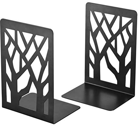 Book Ends, Bookends Heavy Duty, INNÔPLUS Book End Holder for Shelves, Metal Bookend for Office and School, Decorative Tree Unique Design Book Stopper for Gift, Book Binder and Dividers