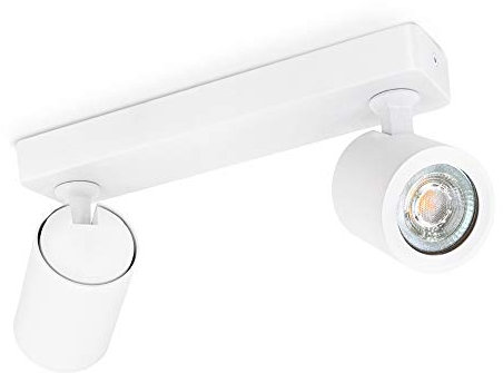 linovum TENJO Strahler Deckenleuchte 2 flammig weiß mit GU10 LED Birnen warmweiß 6W - Spotleuchte 2er drehbar schwenkbar 230V