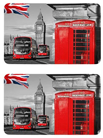 Mnsruu London Big Ben Street - Imanes decorativos para nevera, pizarra blanca, cocina, oficina, 2 piezas