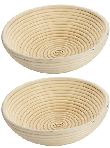 Westmark 2 Gärkörbchen, Rund, Ø 24,5 cm, Für ca. 1500 - 2000 gr Teig, Peddigrohr, Hellbeige, 320622E3