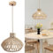 YNDD 2 Stücke Pendelleuchte Rattan, Boho Vintage Hängelampe, Rustikal Retro Hängeleuchte Geflochten Esstisch Pendellampe E27 Esszimmerlampe Hängend für Esszimmer Wohnzimmer Esszimmer Flur Küche Ø 30cm