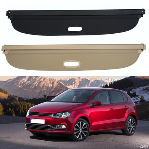 ZUMAHA Auto Einziehbarer Laderaumabdeckung Kofferraum Cargo Cover für Volkswagen VW Polo 2011-2020 Kofferraumabdeckung Rollo Schutz Innere Zubehör,Blackstyle