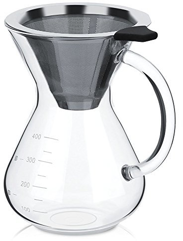 , de Goteo Manual de Vidrio de 400 Ml, con Filtro con Báscula para Oficina y Hogar