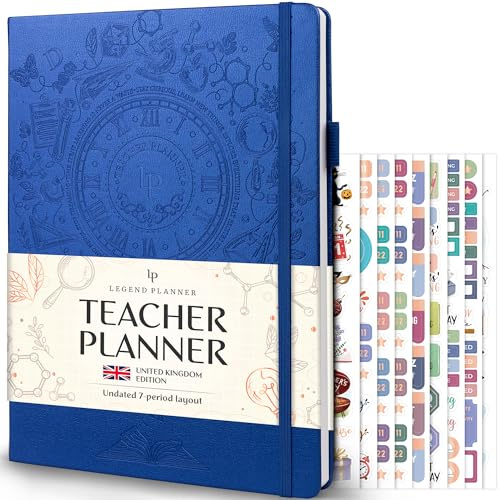 Legend Teacher Planner, Undated Weekly & Monthly Lesson Plans, Mystic Blue