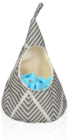 HDGSAFD Cesto sospeso per mollette da bucato, borsa da sella impermeabile per corda per biancheria con cordino di serraggio, borsa portaoggetti grigio, grigio, 22 x 15 cm, Alla moda