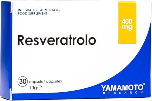 Yamamotò Resveratrolo 30 Capsule- Formula con Resveratrolo, Azione Anti-age e Anti-Invecchiamento- Rinforza sistema immunitario. Senza Glutine, Senza Lattosio