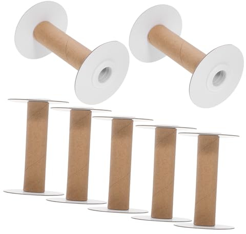 Housoutil 10 Pezzi Bobine da Cucito Vuote in Carta e Plastico, Compatibili Varie Macchine da Cucire, Design Semplice e Pratico per Organizzazione Filo
