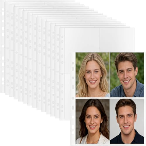 SINJEUN Pack of 150 31 x 23 cm Transparent Postcard Sleeves, A4 Photo Case, Photo Album Refill Pages for Photos 10.5 x 15.3 cm