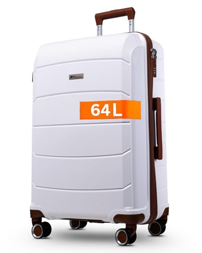 Cocoono Graz Koffer Mittelgroß 68 Liter Volumen - mit TSA Schloss, Koffer & Trolleys, Reisekoffer, Hartschalenkoffer, Reisekoffer mit Rollen, Trolley, Hartschalenkoffer mittelgroß, Koffer L (weiß, L)