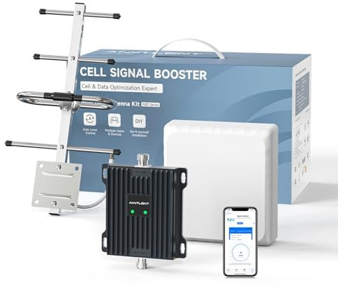 ANNTLENT Amplificador de Cobertura Movil en Banda 20/8 (800/900Mhz) 4G LTE 3G 2G gsm, Repetidor de Señal Celular Antena Compatible con Todos los Operadores, Repetidor para el Hogar Oficina Campo
