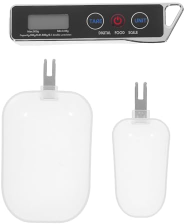 GLEAVI Juego de báscula digital de cuchara para medir alimentos (500 g/0,1 g) - Mini báscula de gramos para hornear y cocinar