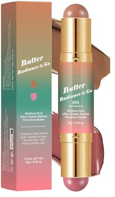 Blush Stick e Bronzer Stick 3-in-1, Contour Stick Doppia Estremità, Formula Vegana Cremosa a Lunga Durata, Lucentezza Vellutata per un Bagliore Naturale sulle Guance (#4, 10g)