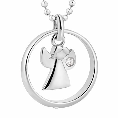 fish Hochwertige Silberne Kinderkette Mit Engelanhänger Und Kristall