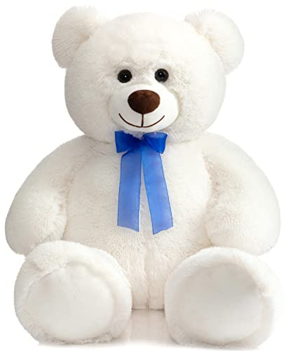 HollyHOME Big Teddy Bear Large Teddy Bear Stuffed Animal Birthday Valentines Day Plush for Kids and Girlfriend 36 inch White