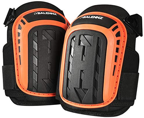 BALENNZ Professional Knee Pads for Work - Heavy Duty Foam Padding Gel Construction Knee Pads with Strong Double Straps – Comfortable Knee Protection for Indoor and Outdoor Use (Knee High Orange)